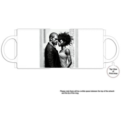 Couple 1 - Black Rim Ceramic Mug Thumbnail
