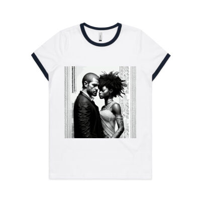 Couple 1 - Womens AS Colour Ringer Tee 4053 Thumbnail